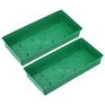 thumbnail image 1 of 2-Pack Floral Centerpiece Trays, 9.65 Inch Plastic Bowl Flower Arrangement Base Rectangular Foam Holder [Green], 1 of 1