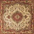 thumbnail image 1 of Ahgly Company Indoor Square Medallion Brown Traditional Area Rugs, 5' Square, 1 of 4
