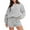 Gray, variant on BXINGOHAI 2 Piece Sweatsuit for Women Long Sleeve Pullover Sweatshirts Casual Button Hoodies With Shorts Fashion Pyjama Outfits Khaki,XXL