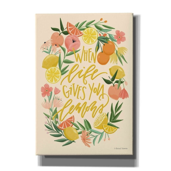 Epic Graffiti 'When Life Gives You Lemons' by Rachel Nieman, Canvas Wall Art, 18"x26"