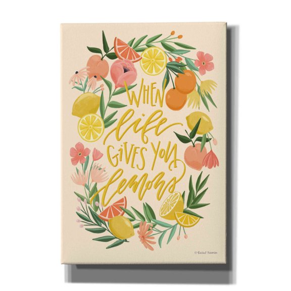 Epic Graffiti 'When Life Gives You Lemons' by Rachel Nieman, Canvas Wall Art, 18"x26"