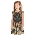 thumbnail image 1 of Fotbe USA Sunflower Flag Vestido de Dormir para Niñas de 3 a 10 Años, Mangas Cortas, Estilo Princesa, Pijama Camisón con Mangas Voladas-X-Large, 1 of 6