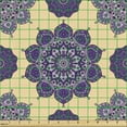 thumbnail image 2 of Mandala Fabric by the Yard Upholstery, Ethnic Symbol Bohemian Pattern Oriental Philosophy Yoga Pattern, Decorative Fabric for DIY and Home Accents, Purple Peach Mauve by Ambesonne, 2 of 5