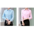 thumbnail image 3 of Women Shirt White Blouses Casual Long Sleeve Ladies Profession Slim Fit Tops, 3 of 11