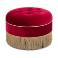 thumbnail image 3 of Yolanda Sirène d'Accent Rond Velours Rouge Performance avec Garniture en Or, 3 of 11