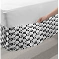 thumbnail image 2 of Xo Bed Skirt, Monochrome Hand Drawn Hugs and Kisses Words Paintbrush Style Artwork Print, Elastic Bedskirt Dust Ruffle Wrap Around for Bedding Decor, 4 Sizes, Black and White, by Ambesonne, 2 of 2