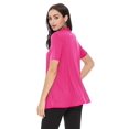 thumbnail image 4 of Women's Casual Solid Short Sleeve Basic Open Draped Front Cardigan Office Wear, 4 of 7