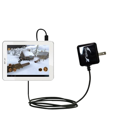 Gomadic Intelligent Compact AC Home Wall Charger suitable for the Archos 80 Titanium - High output power with a convenient, foldable plug design - Use