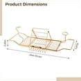 thumbnail image 3 of Bathtub Tray Caddy, Adjustable Gold Finish Organizer, Sturdy Carbon Steel, Expandable from 24 to 33 in, Includes Rotating Stands and Dual Cup Holders, 3 of 5