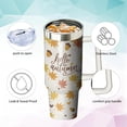 thumbnail image 3 of 40oz Autumn Gift Fall Tumbler with Handle and straw, Pumpkin Maple Orange Leaves Stainless Steel Insulated Cup, Coffee Mug Water Bottle for Thanksgiving, 3 of 6