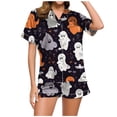 thumbnail image 1 of Fgnfyis Ensemble de Pyjama Décontracté Imprimé pour Femmes et Shorts Pyjama d'Halloween Femmes Navy_004 S, 1 of 6