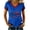 Blue, variant on Women's 250th Anniversary USA T-Shirt, Patriotic V-Neck Short Sleeve Top, 1776-2026 Independence Day Commemorative Shirt with Contrast Trim, Summer Graphic Tee