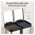 13 Gallon Dual Trash and Recycling Bin, Fingerprint Proof Stainless