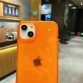 thumbnail image 4 of Compatible with iPhone 14 and iPhone 13 Phone Case Clear Neon Silicone Protective, Cute Flexible Slim TPU Shockproof Bumper Cover for Women and Girls (Orange), 4 of 14
