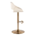 thumbnail image 3 of Silver Orchid  Svellingen Adjustable Bar Stool with Rounded T Footrest - Set of 2 Cream Faux Leather/Gold Metal Gold Finish Faux Leather Faux Leather, 3 of 5