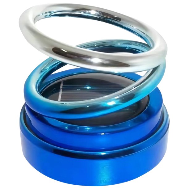 5uds. Ambientador solar de doble anillo con rotación de fragancia de perfume para coche (azul degradado)