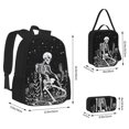 thumbnail image 2 of Balery Vintage Black white Plant skull Mochila Escolar 3 en 1 para Niños - Mochila Resistente con Lonchera Térmica y Estuche - Mochila Escolar para Niños y Niñas, 2 of 7