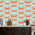 thumbnail image 2 of Crab Peel and Stick Wallpaper 17.7in x 9.8ft Orange Crab Blue Bold Graphic Style Contact Paper Vinyl Waterproof Self Adhesive Wall Paper for Bedroom Shelf Cabinet Renter Friendly, 2 of 8
