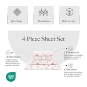 Modern Threads Printed 4 Piece Sheet Set, Kashmir Rose, Full