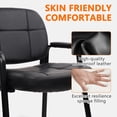 thumbnail image 5 of CLATINA Big & Tall 400 lbs Waiting Room Guest Chair, Leather Office Reception Chair No Wheels with Padded Arms for Elderly Home Desk Conference Room Lobby Side Salon Clinic, Black(2 Pack), 5 of 8