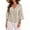 Beige, variant on Womens Summer Shirts V Neck 3/4 Flared Elbow Sleeve Ruffle Hem Button Front Relaxed Fit Daily Tops Blue M