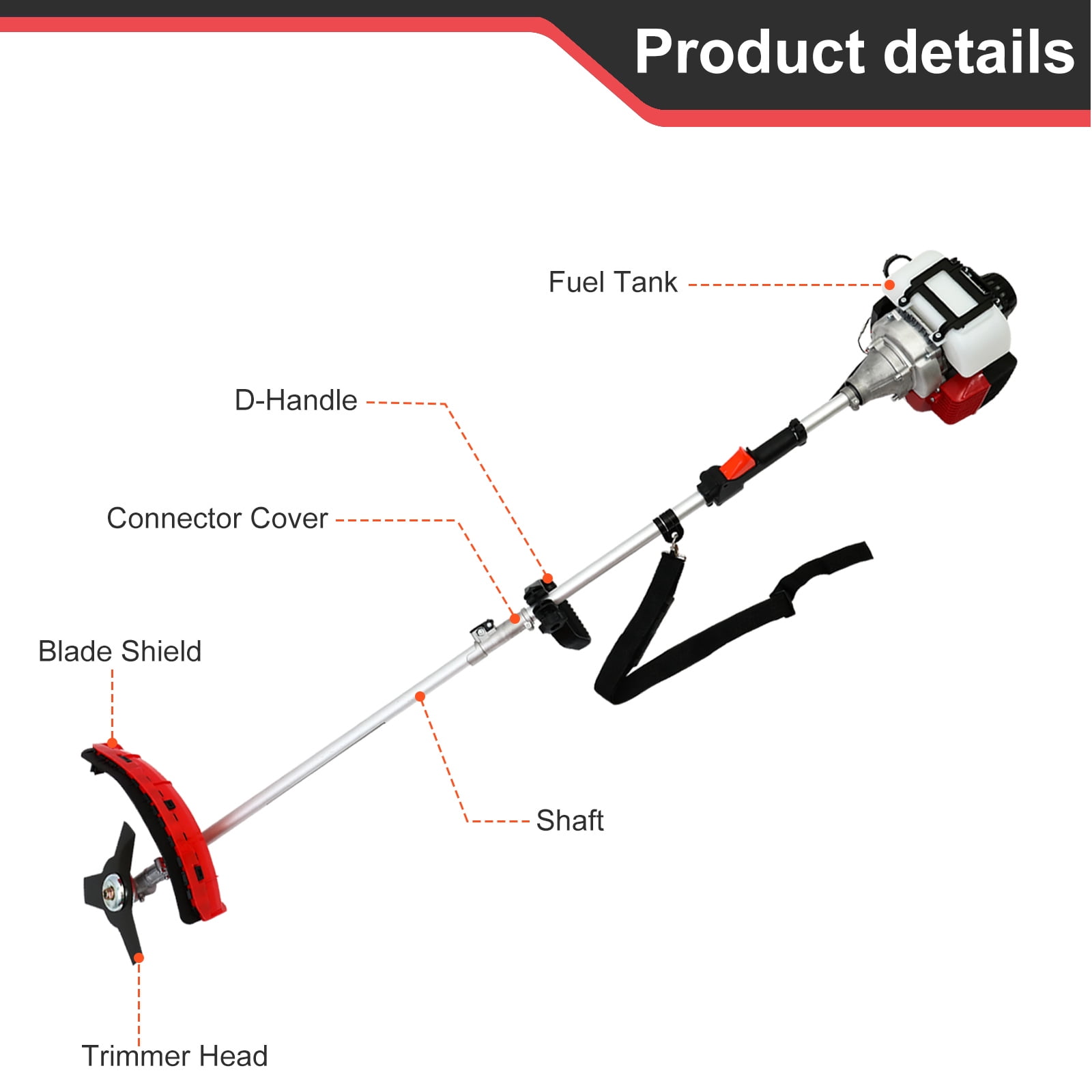 BAOKALER 4-Cycle 31CC 19lb Gas String Trimmer, Weed Wacker and Weed Eaters for Lawns and Grass