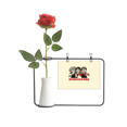 thumbnail image 1 of China Red Educational Propaganda Era Artificial Rose Flower Hanging Vases Decoration Bottle, 1 of 3