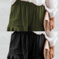 thumbnail image 4 of Fusipu Women Short Pants Ruffle Hem All Match Pleated Pure Color Loose Shorts Daily Wear, 4 of 8