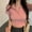 Pink, variant on Rezuofi 1 Pcs Womens Summer V Neck Collared Work Tops Dressy Casual Short Sleeve Crop Polo Ribbed Shirts for Woman 2025 Trendy