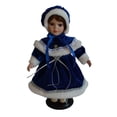 thumbnail image 4 of Muñeca de porcelana para vestir Muñeca de cerámica con sombrero y soporte Decoración para el hogar Regalo elegante Azul, 4 of 9