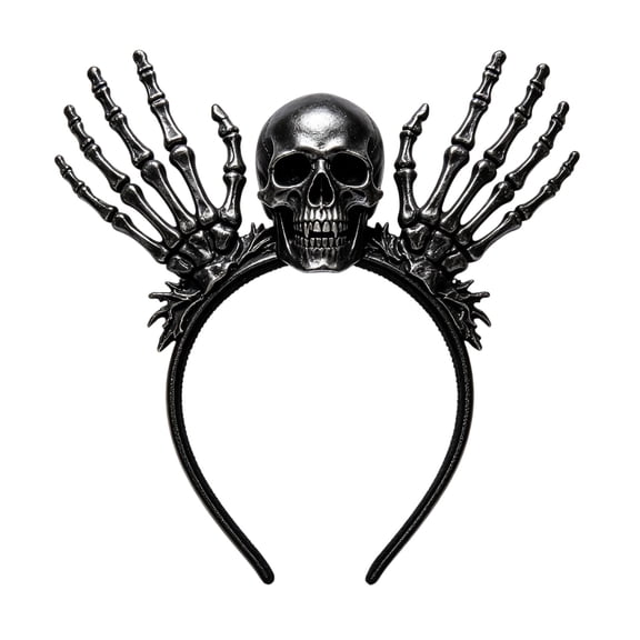UJNDER Unisex Halloween Skeleton Dark Gothic Headband for Party Headbands for Women,Black,One Size