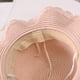thumbnail image 3 of Sombrero de paja con lazo para mujer, circunferencia de 56-58 cm, borde ondulado, cinta, ala grande, sombrero para el sol, sombrero de verano, protector solar, sombrilla de playa, 3 of 5
