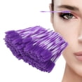 thumbnail image 2 of BIMZUC 200pcs Disposable Eyelash Brush Travel Portable Lash Wand Mascara Spoolie Applicator Makeup Tool Accessory for Eyebrows and Eyelashes, Dark Purple, 7.87 inches / 20 cm Length, 2 of 10
