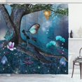 thumbnail image 5 of Forest Shower Curtain Dark Gothic Themed Scene Magic Tree and Secret Cave Moon Printed Cloth Fabric Bathroom r Set with Hook, 5 of 7