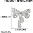 thumbnail image 6 of Rhinestone Bow Brooch Pin for Women Shiny CZ Crystal Pearl Dangling Ribbon Bow Knot Lapel Pins Wedding Party Dance Banquet Dress Suit Shirt Scraf Clip for Clothes Accessories Jewelry, 6 of 6
