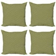 thumbnail image 1 of Abstract Geometry Throw Pillow Cushion Case Pack of 4, Bicolored Random Altered Geometric Elements Contemporary Arrangement, Modern Accent Double-Sided Print, 4 Sizes, Blue Mustard, by Ambesonne, 1 of 2
