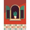thumbnail image 2 of Escalante, Omar 15x18 Black Ornate Wood Framed with Double Matting Museum Art Print Titled - Window Lisboa, 2 of 4
