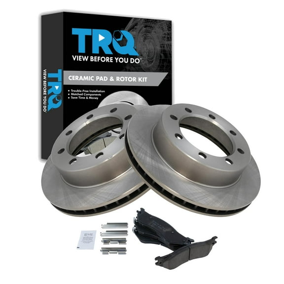 TRQ Front Brake Pad & Rotor Kit Brake Pads Brake Rotor Ceramic Fits Select 1997 Ford F-250