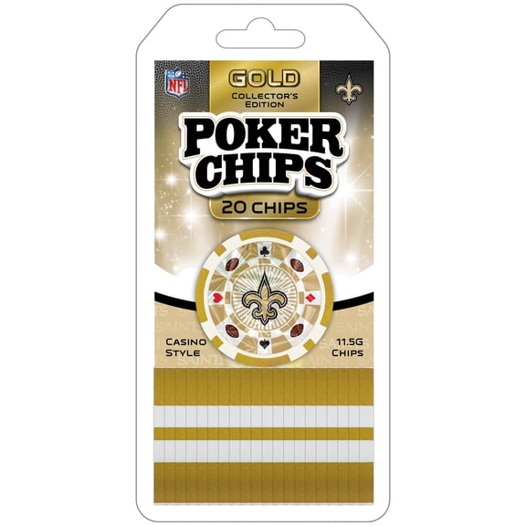 MasterPieces Casino Style 20 Piece 11.5 Gram Poker Chip Set NFL New Orleans Saints Gold Edition