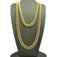thumbnail image 2 of Hip-Hop Style Rapper's 8 mm 30" & 36" Cuban Chain Necklace Set, Gold-Tone, 2 of 4