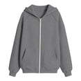 thumbnail image 5 of Girls Solid Zip Up Hoodie Jacket Raglan Long Sleeve Hooded Sweatshirt Coat Casual Soft Outerwear for Kids Back to School Autumn Winter Outdoor Daily Wear(Dark Gray,14-15 Years), 5 of 6