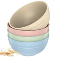 thumbnail image 3 of BUTORY 4Pcs Cereal Bowls Unbreakable Wheat Straw Bowls Set Microwave and Dishwasher Safe Reusable Lightweight Bowl For Rice Noodle Soup Snack Salad Fruit, 3 of 10