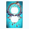 thumbnail image 2 of Metal Light Switch Plate Cover Beaded Feather Dreamcatcher Teal DRM004, 2 of 13