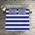 thumbnail image 2 of Ambesonne Striped Quilted Coverlet 3 Pcs, Navy Nautical Marine, King Size, Purple, 2 of 2