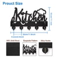 thumbnail image 2 of Wood & Iron Wall Mounted Hangers Decorative Organizer Rack with 2Pcs Screws 5 Hooks for Bag Clothes Key Scarf Hanging Holder Word, 2 of 8