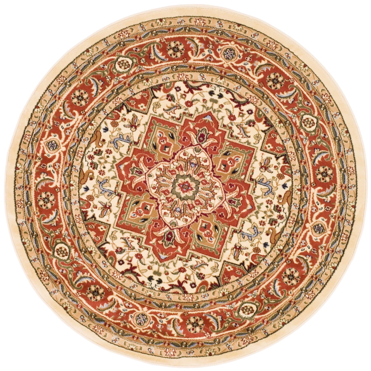 SAFAVIEH Lyndhurst Miranda Traditional Bordered Runner Rug, Ivory/Rust, 2'3" x 8'
