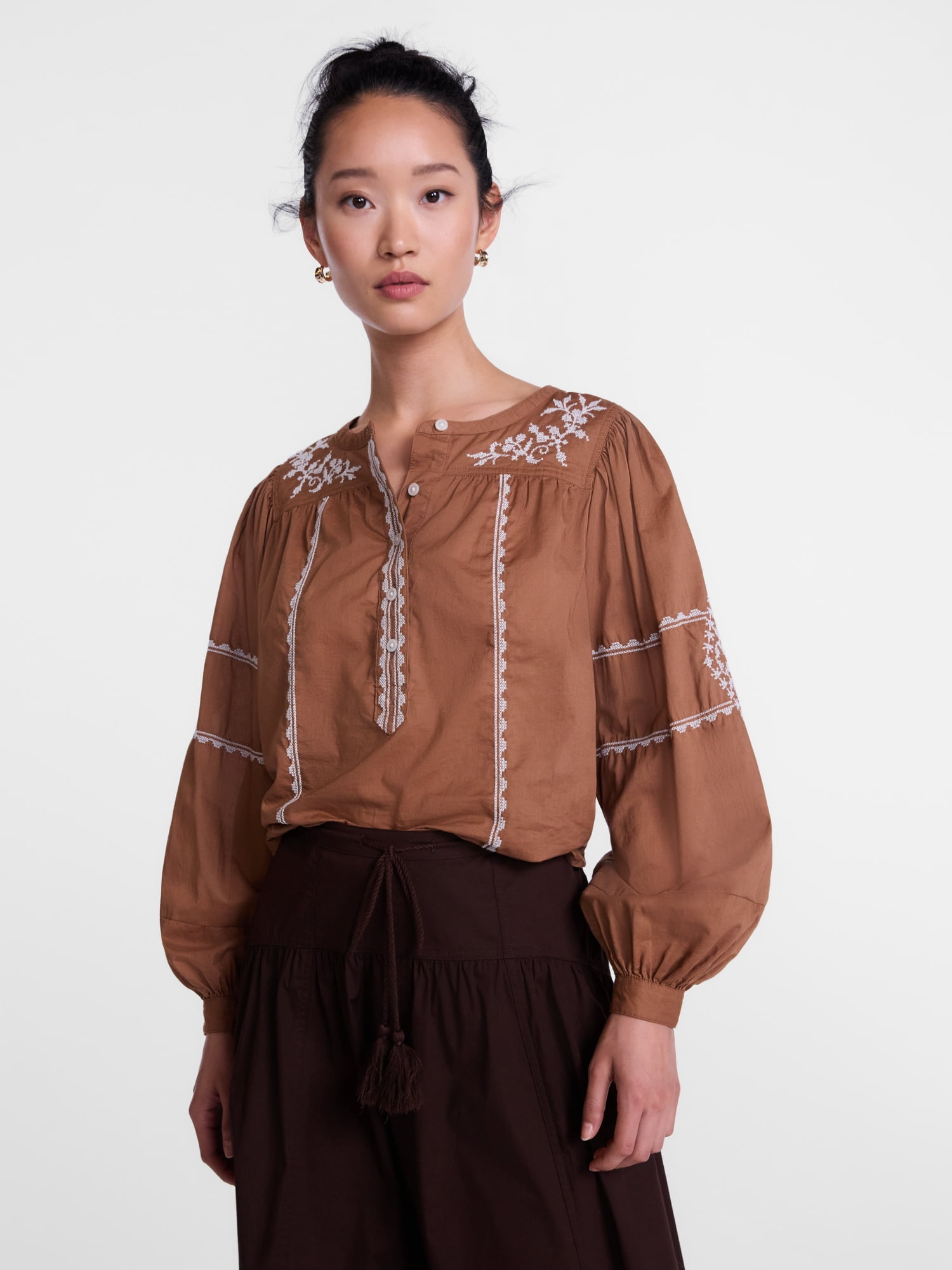トップス THINGS THAT MATTER EMBROIDERY BLOUSE 1d2c512e-5f71-4837-aa6f-