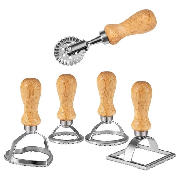 Ravioli Stamp Set Ravioli Maker Cutter Con Mango De Madera Para Ravioli Pasta Dumplings Lasagna Yuarrent HA025073-03