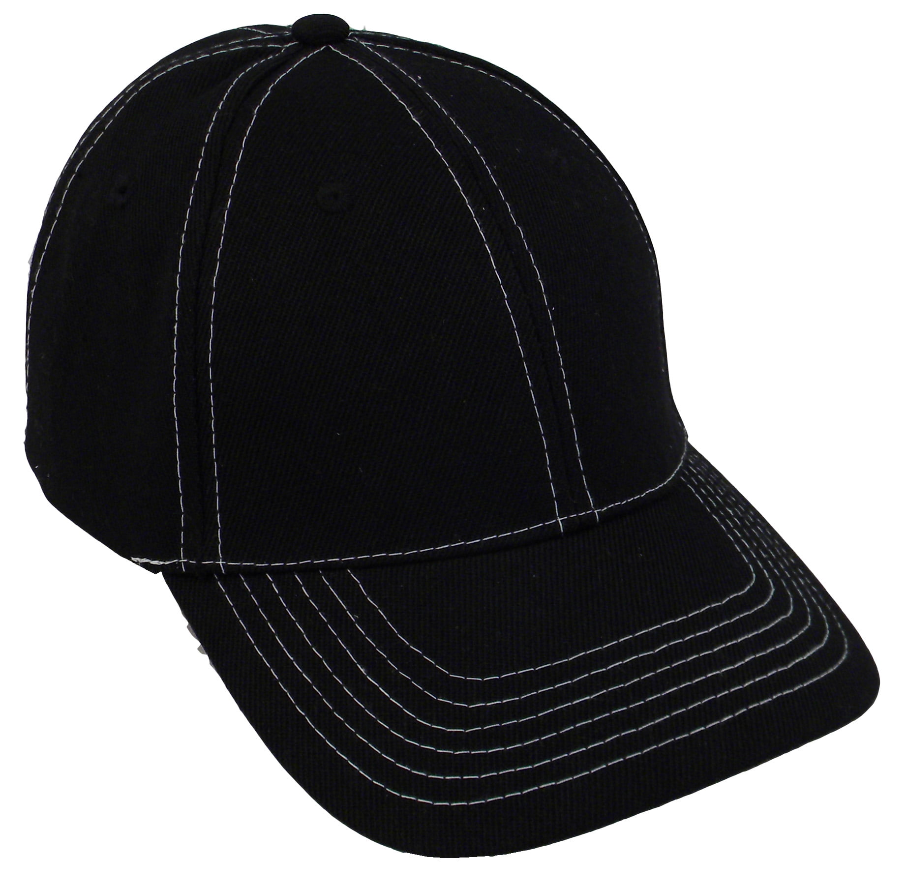 Simplicity Acrylic Velcro Strap Baseball Hat/Cap Black/White