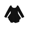 thumbnail image 5 of Arshiner Kids Girls Classic Long Sleeve Leotard Dance Ballet Dress Leopard,6-7Y,Black, 5 of 8